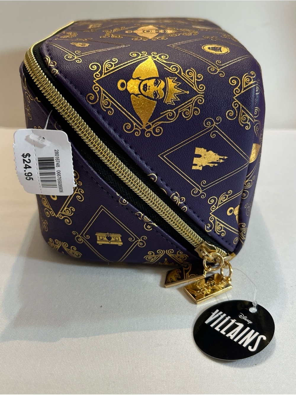 Disney Purple Cosmetic Bag with Gold Evil Queen Motif Bath & Body Works NWT - Picture 2 of 8